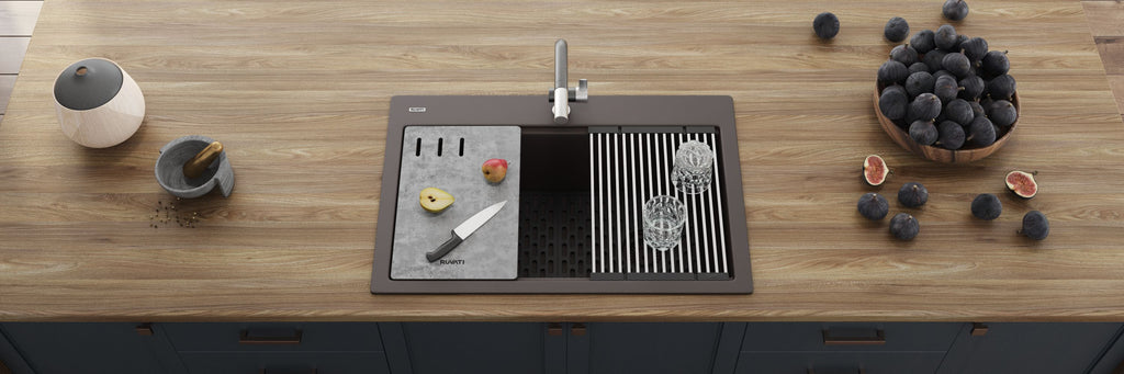 Ruvati epiStage — Tarja Workstation de Cocina en Granito Compuesto — Espresso — 2