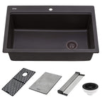 Ruvati epiStage — Tarja Workstation de Cocina en Granito Compuesto — Espresso — 4