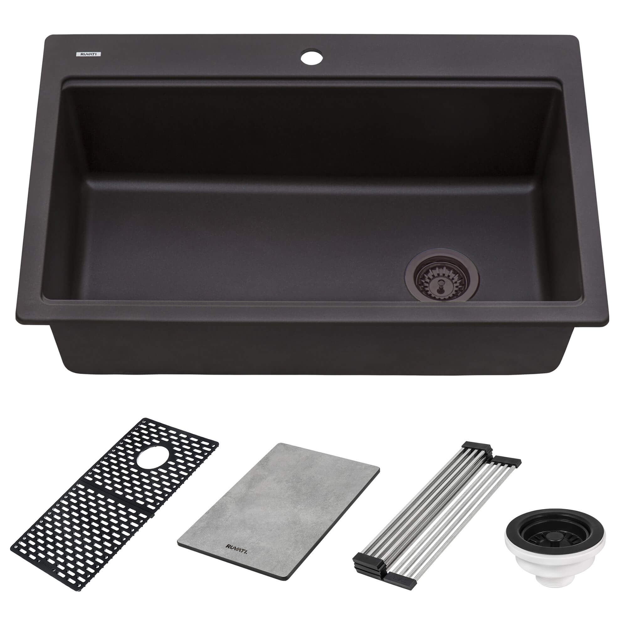 Ruvati epiStage — Tarja Workstation de Cocina en Granito Compuesto — Espresso — 4