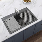 Ruvati epiStage — Tarja Workstation de Cocina en Granito Compuesto — Gris Urbano — 3