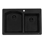 Ruvati epiGranite — Tarja de Cocina de 33 x 22 pulg en Granito Compuesto — Negro Medianoche — 1