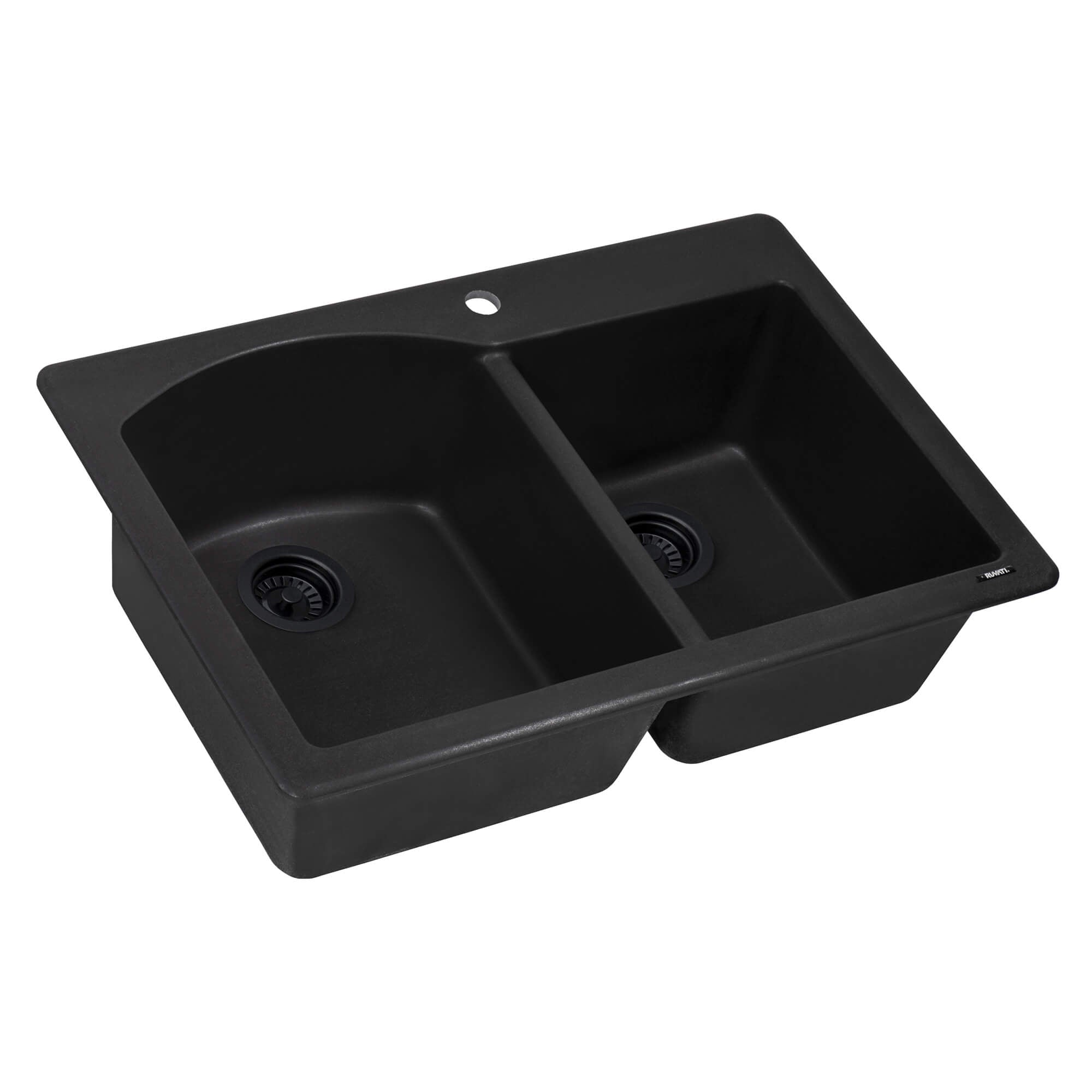 Ruvati epiGranite — Tarja de Cocina de 33 x 22 pulg en Granito Compuesto — Negro Medianoche — 2