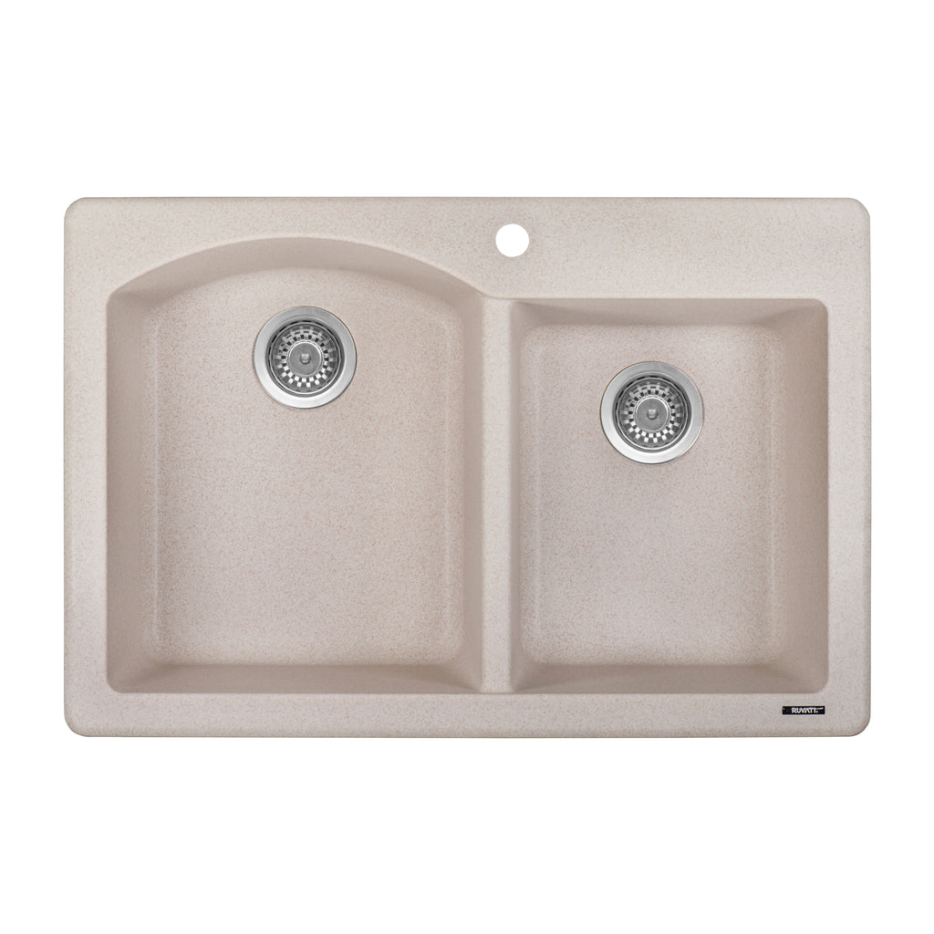 Ruvati epiGranite — Tarja de Cocina de 33 x 22 pulg en Granito Compuesto — Arena Caribe — 1