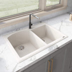 Ruvati epiGranite — Tarja de Cocina de 33 x 22 pulg en Granito Compuesto — Arena Caribe