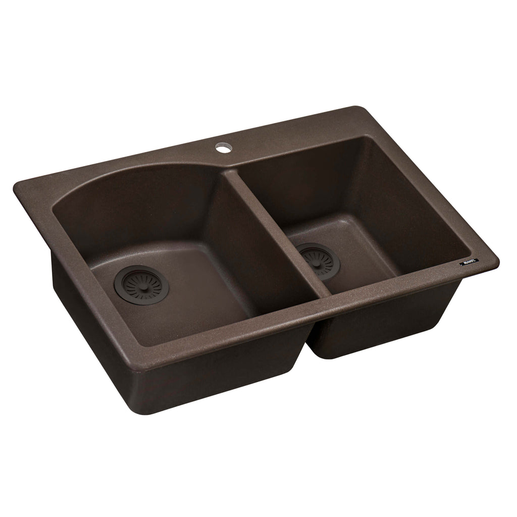 Ruvati epiGranite — Tarja de Cocina de 33 x 22 pulg en Granito Compuesto — Espresso — 1