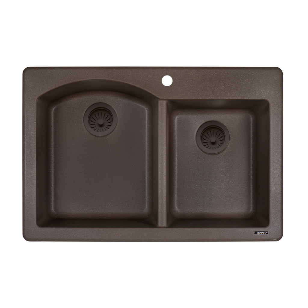 Ruvati epiGranite — Tarja de Cocina de 33 x 22 pulg en Granito Compuesto — Espresso — 2