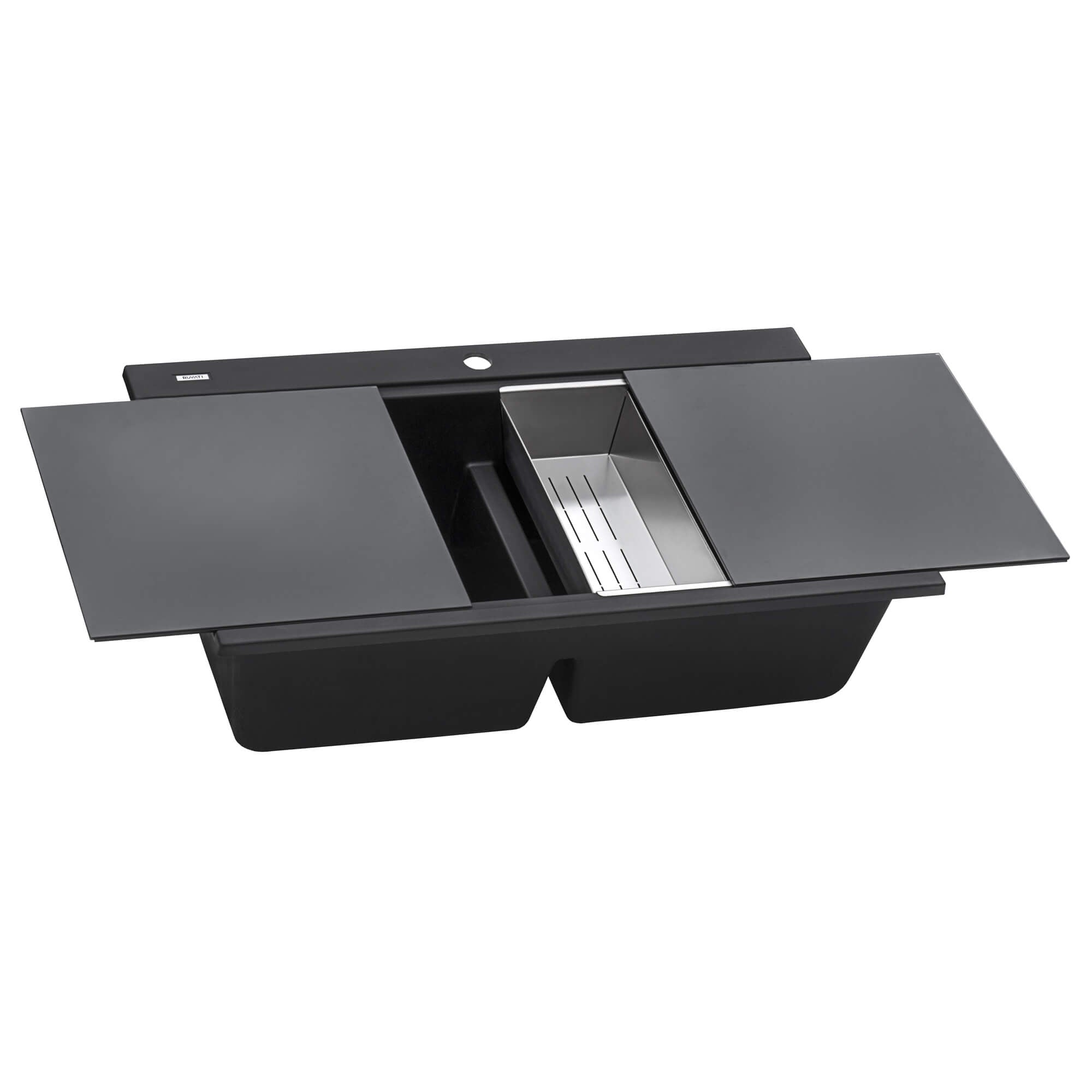 Ruvati epiGranite — Tarja Workstation de Cocina en Granito Compuesto — Negro Medianoche — 1