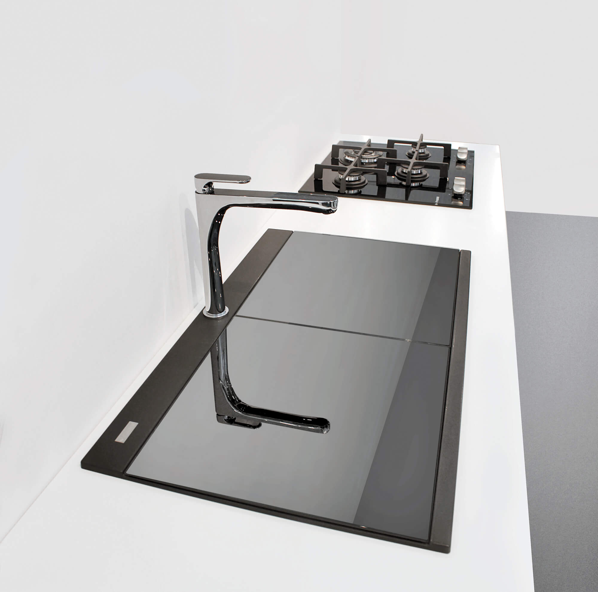 Ruvati epiGranite — Tarja Workstation de Cocina en Granito Compuesto — Negro Medianoche — 3