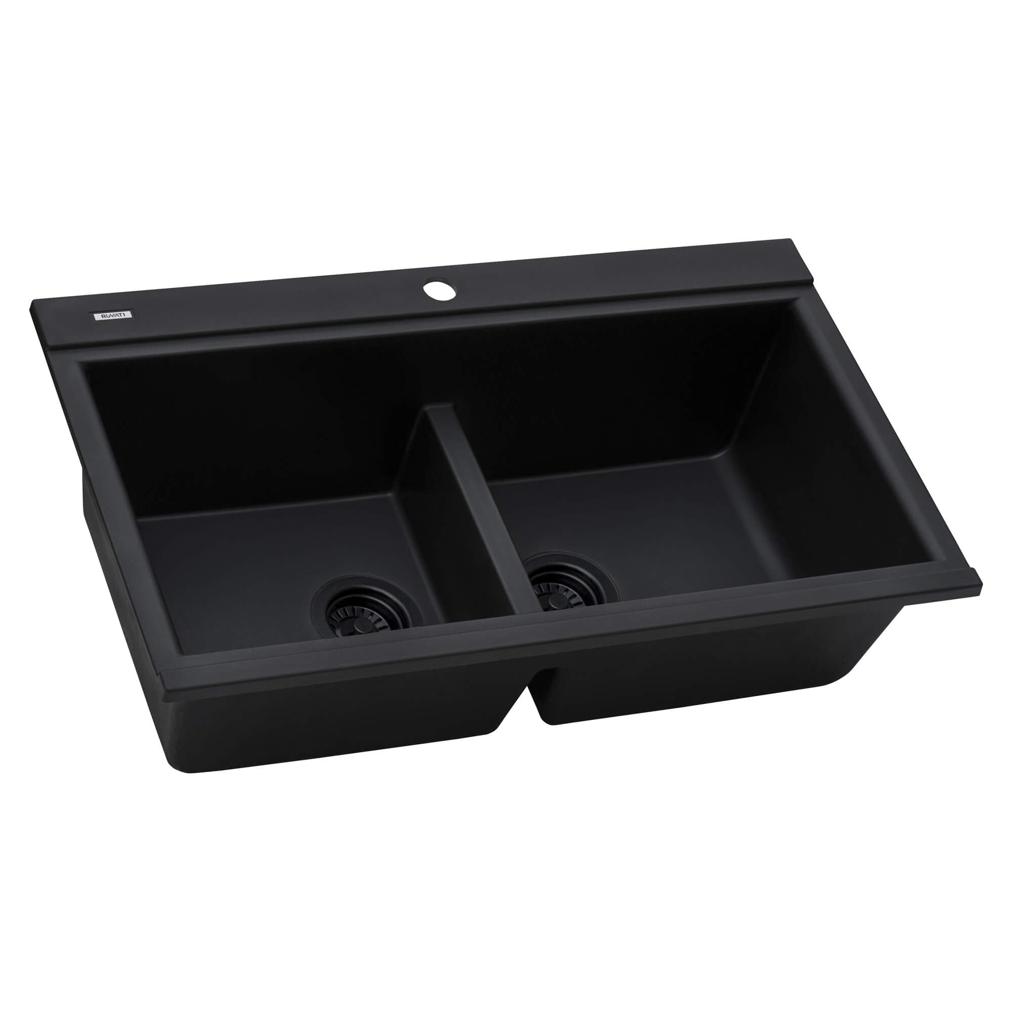 Ruvati epiGranite — Tarja Workstation de Cocina en Granito Compuesto — Negro Medianoche — 4