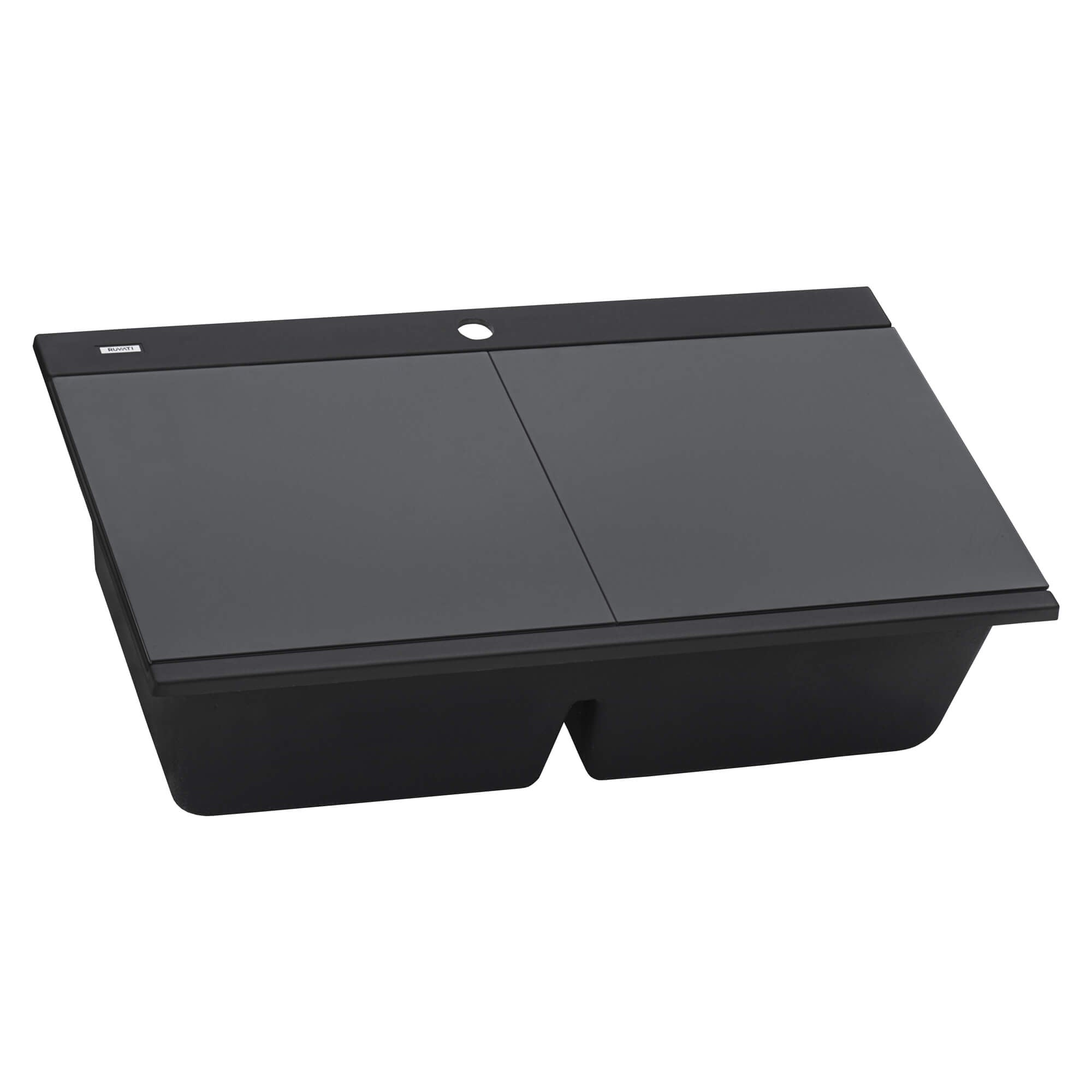Ruvati epiGranite — Tarja Workstation de Cocina en Granito Compuesto — Negro Medianoche — 2