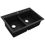 Ruvati epiGranite — Tarja de Cocina de 33 x 22 pulg en Granito Compuesto — Negro Medianoche