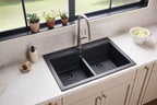 Ruvati epiGranite — Tarja de Cocina de 33 x 22 pulg en Granito Compuesto — Negro Medianoche — 3