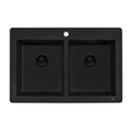 Ruvati epiGranite — Tarja de Cocina de 33 x 22 pulg en Granito Compuesto — Negro Medianoche