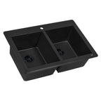 Ruvati epiGranite — Tarja de Cocina de 33 x 22 pulg en Granito Compuesto — Negro Medianoche — 1