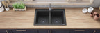 Ruvati epiGranite — Tarja de Cocina de 33 x 22 pulg en Granito Compuesto — Negro Medianoche — 2