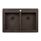 Ruvati epiGranite — Tarja de Cocina de 33 x 22 pulg en Granito Compuesto — Espresso