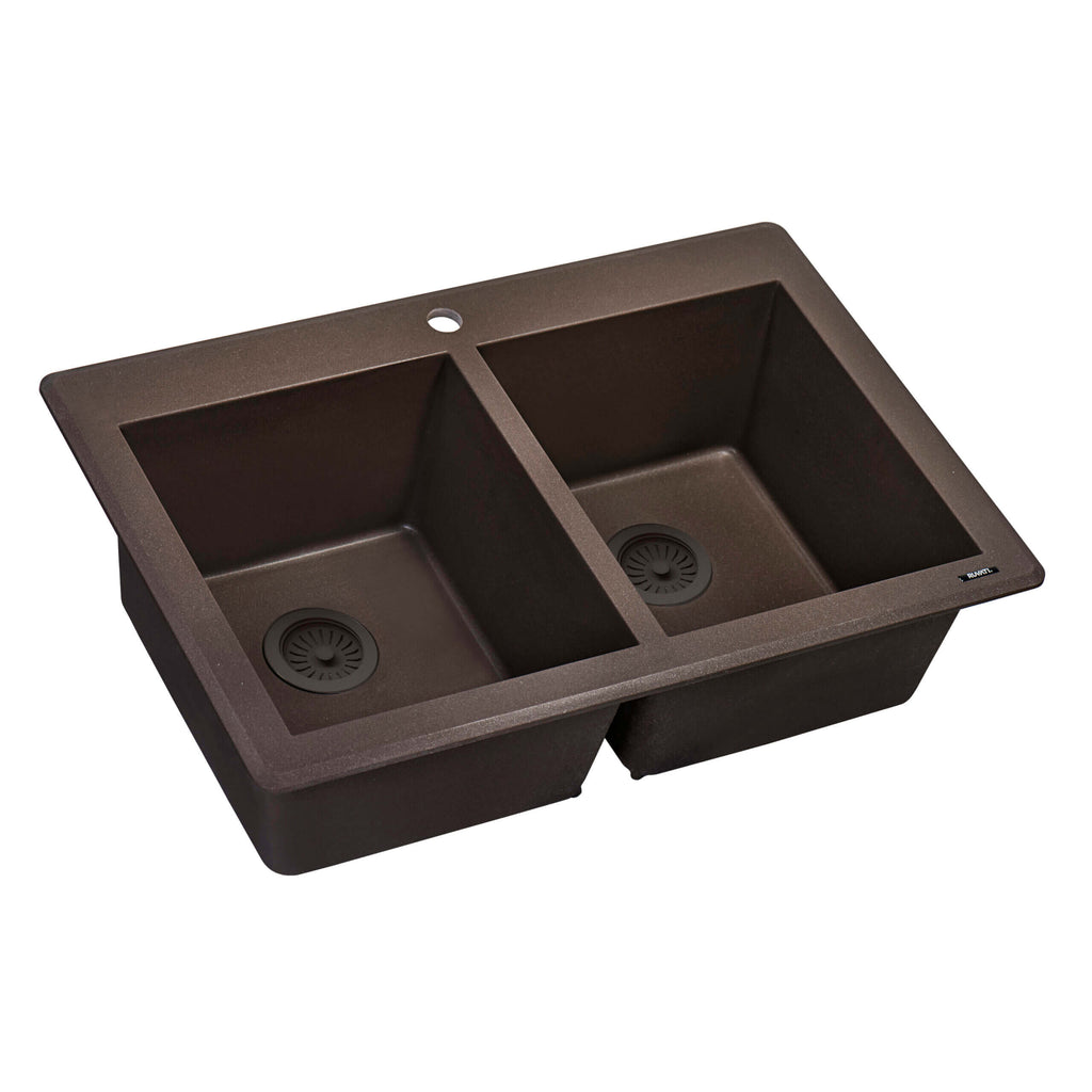 Ruvati epiGranite — Tarja de Cocina de 33 x 22 pulg en Granito Compuesto — Espresso — 3