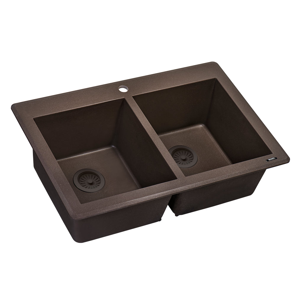Ruvati epiGranite — Tarja de Cocina de 33 x 22 pulg en Granito Compuesto — Espresso — 2
