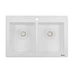 Ruvati epiGranite — Tarja de Cocina de 33 x 22 pulg en Granito Compuesto — Blanco Ártico