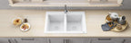 Ruvati epiGranite — Tarja de Cocina de 33 x 22 pulg en Granito Compuesto — Blanco Ártico — 3