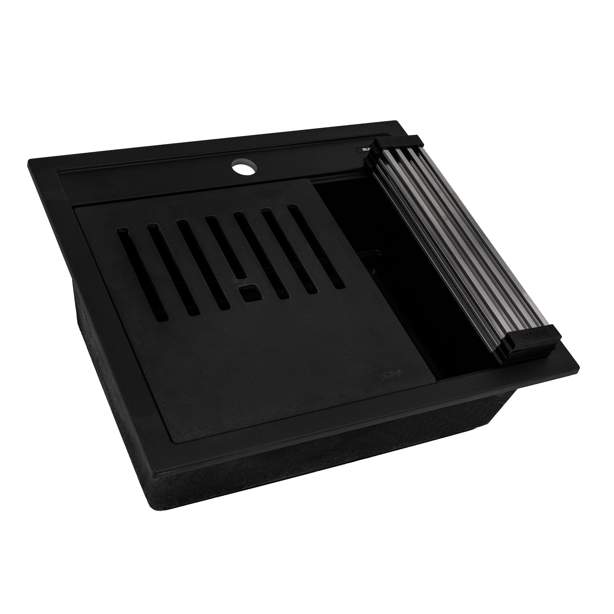 Ruvati epiCube — Tarja de Bar / Prep en Granito Compuesto — Negro Mate — 2