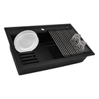 Ruvati epiCube — Tarja Workstation de Cocina en Granito Compuesto — Negro Mate