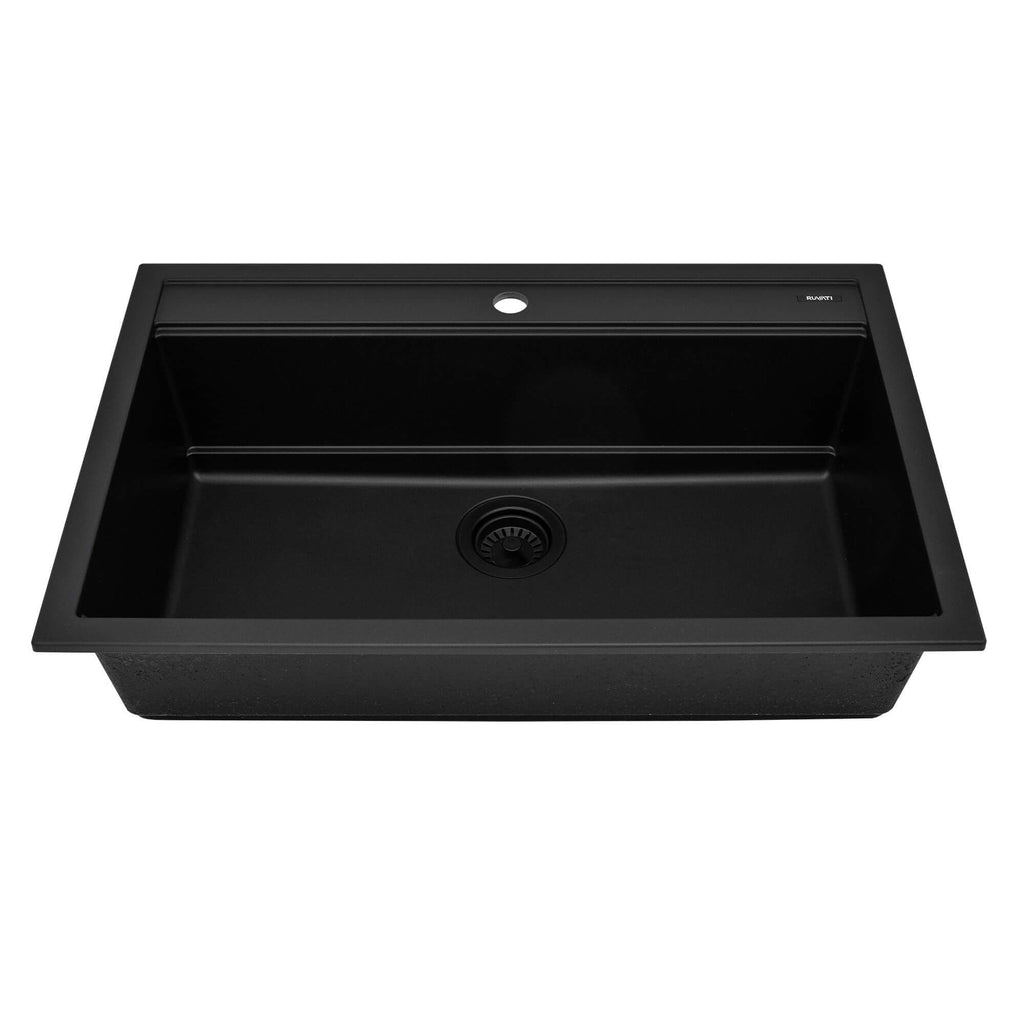 Ruvati epiCube — Tarja Workstation de Cocina en Granito Compuesto — Negro Mate — 2