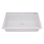 Ruvati epiCube — Tarja Workstation de Cocina en Granito Compuesto — Blanco Ártico — 2