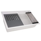 Ruvati epiCube — Tarja Workstation de Cocina en Granito Compuesto — Blanco Ártico — 3