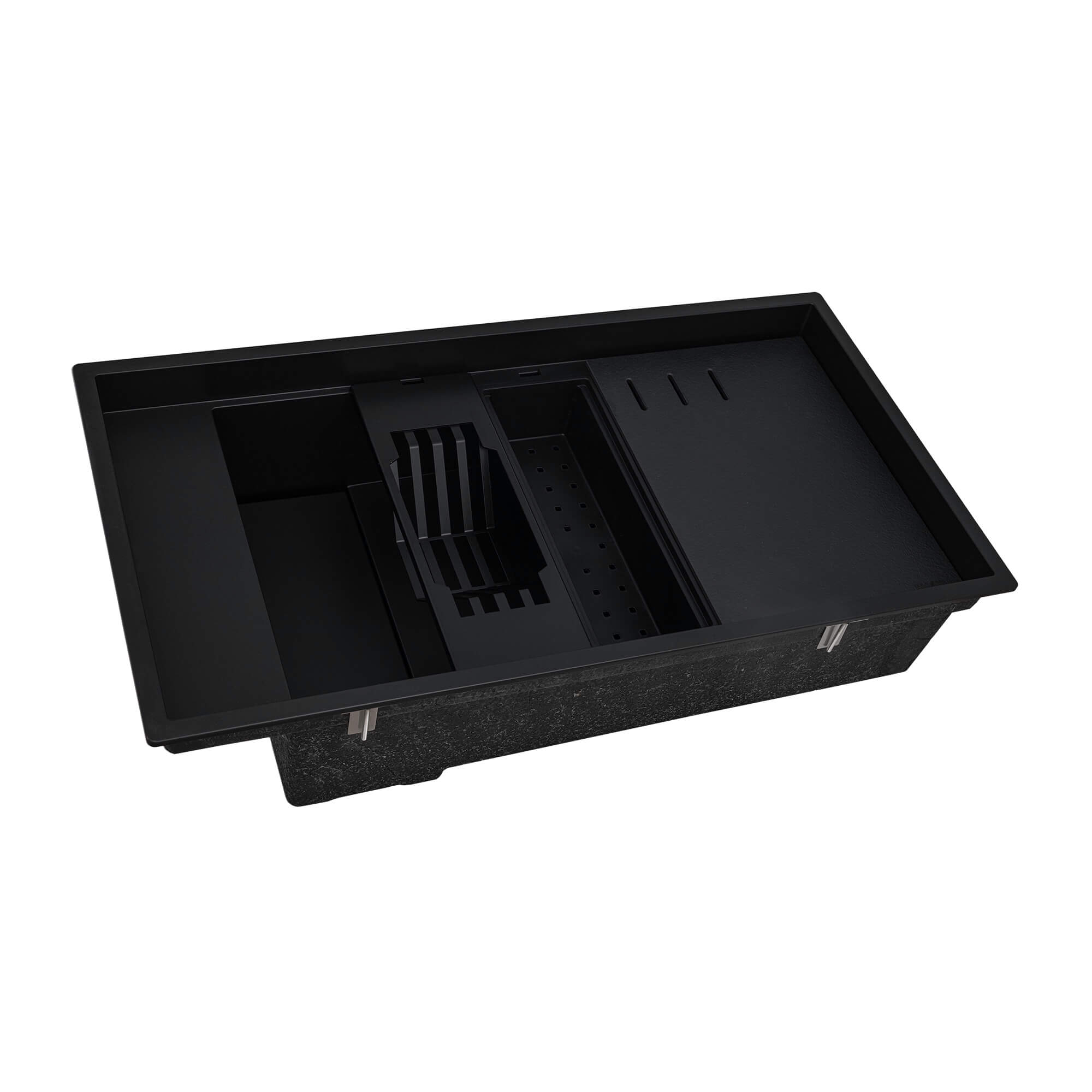Ruvati epiStage — Tarja Workstation de Cocina de 18 x 34 pulg en Granito Compuesto — Negro