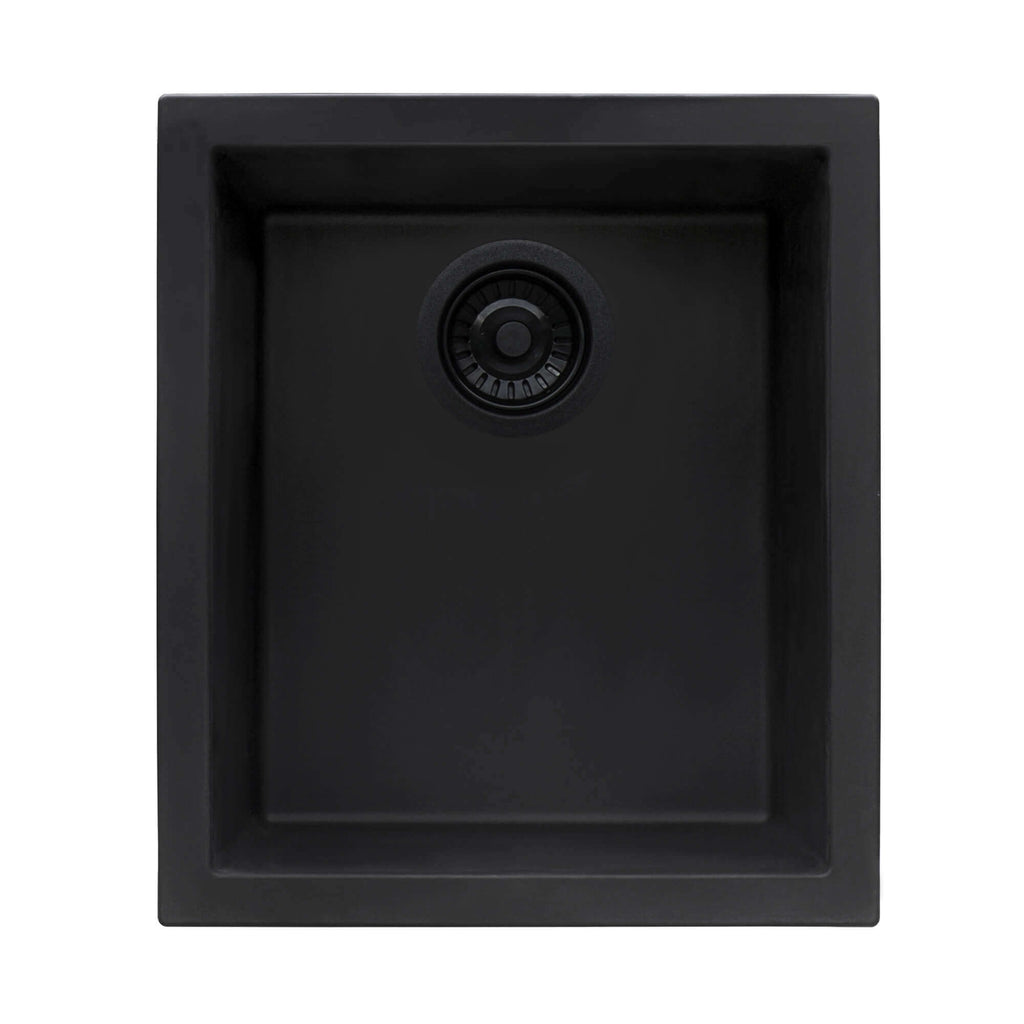 Ruvati epiGranite — Tarja de Bar / Prep de 15 x 17 pulg en Granito Compuesto — Negro Medianoche — 1