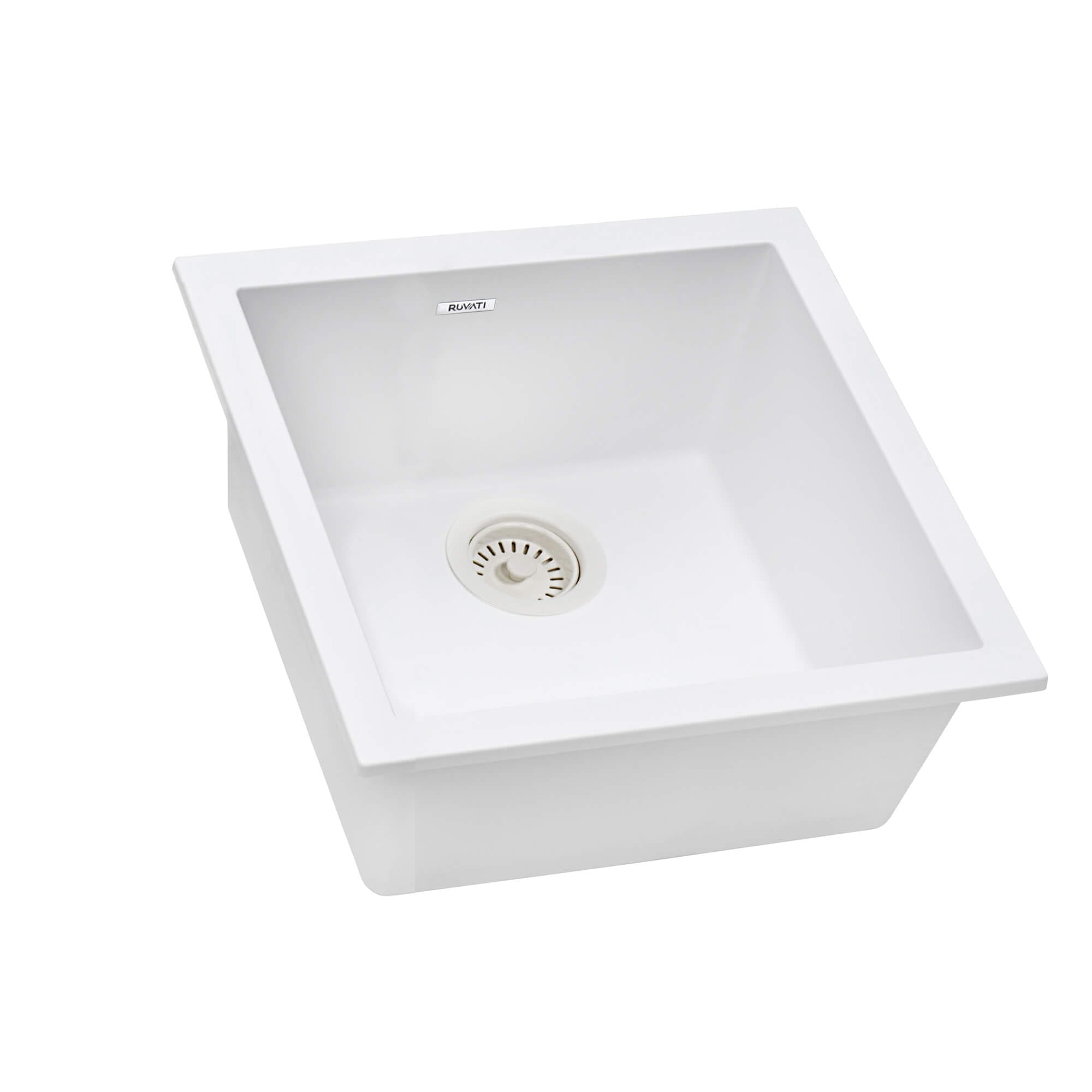 Ruvati epiGranite — Tarja de Bar / Prep de 17 x 17 pulg en Granito Compuesto — Blanco Ártico — 1