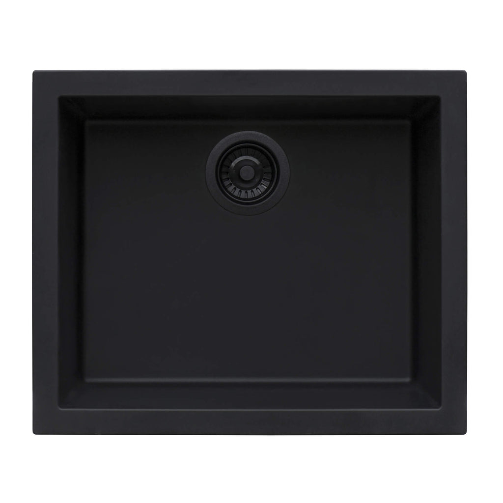 Ruvati epiGranite — Tarja de Cocina de 23 x 17 pulg en Granito Compuesto — Negro Medianoche