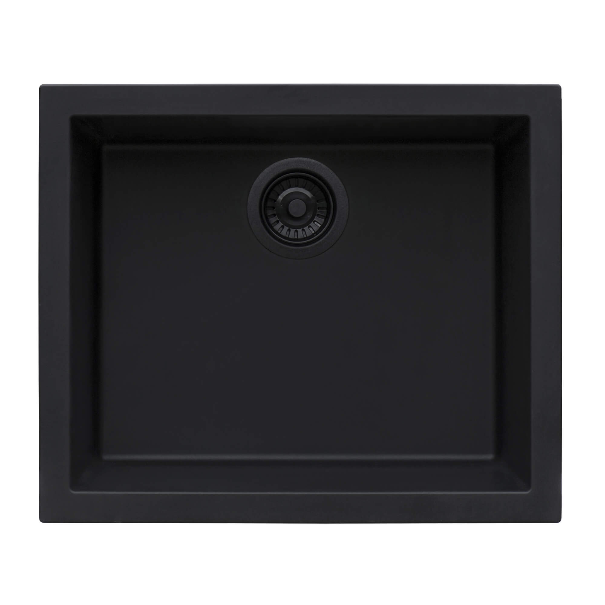 Ruvati epiGranite — Tarja de Cocina de 23 x 17 pulg en Granito Compuesto — Negro Medianoche