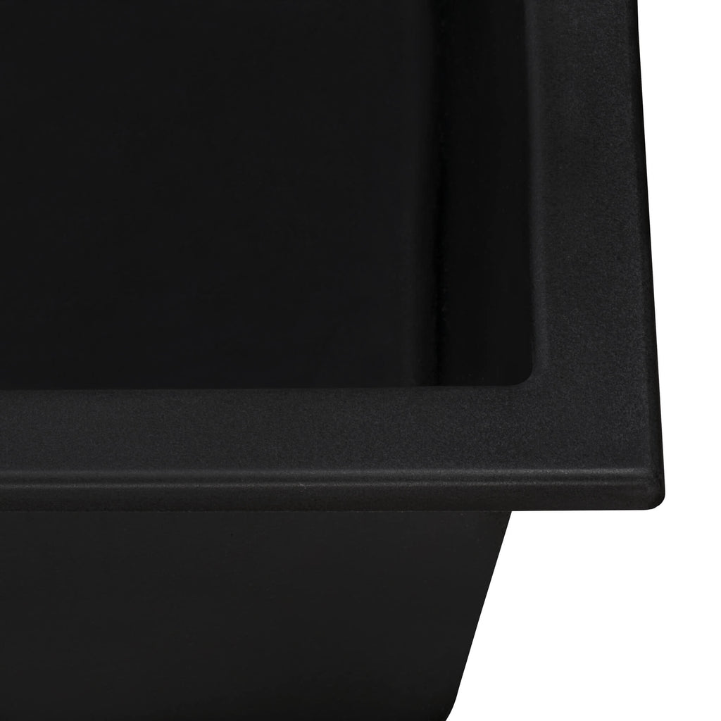 Ruvati epiGranite — Tarja de Cocina de 23 x 17 pulg en Granito Compuesto — Negro Medianoche — 2