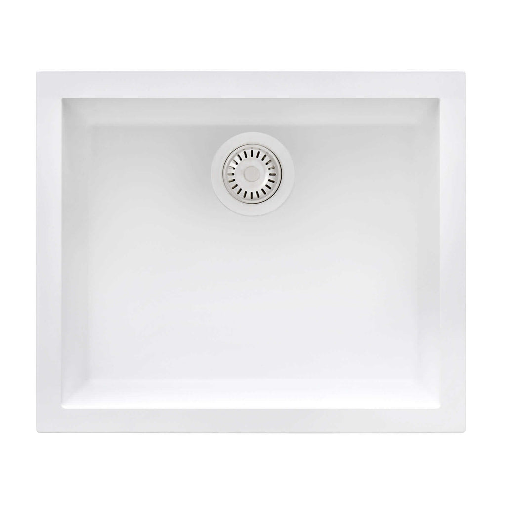 Ruvati epiGranite — Tarja de Cocina de 23 x 17 pulg en Granito Compuesto — Blanco Ártico — 1