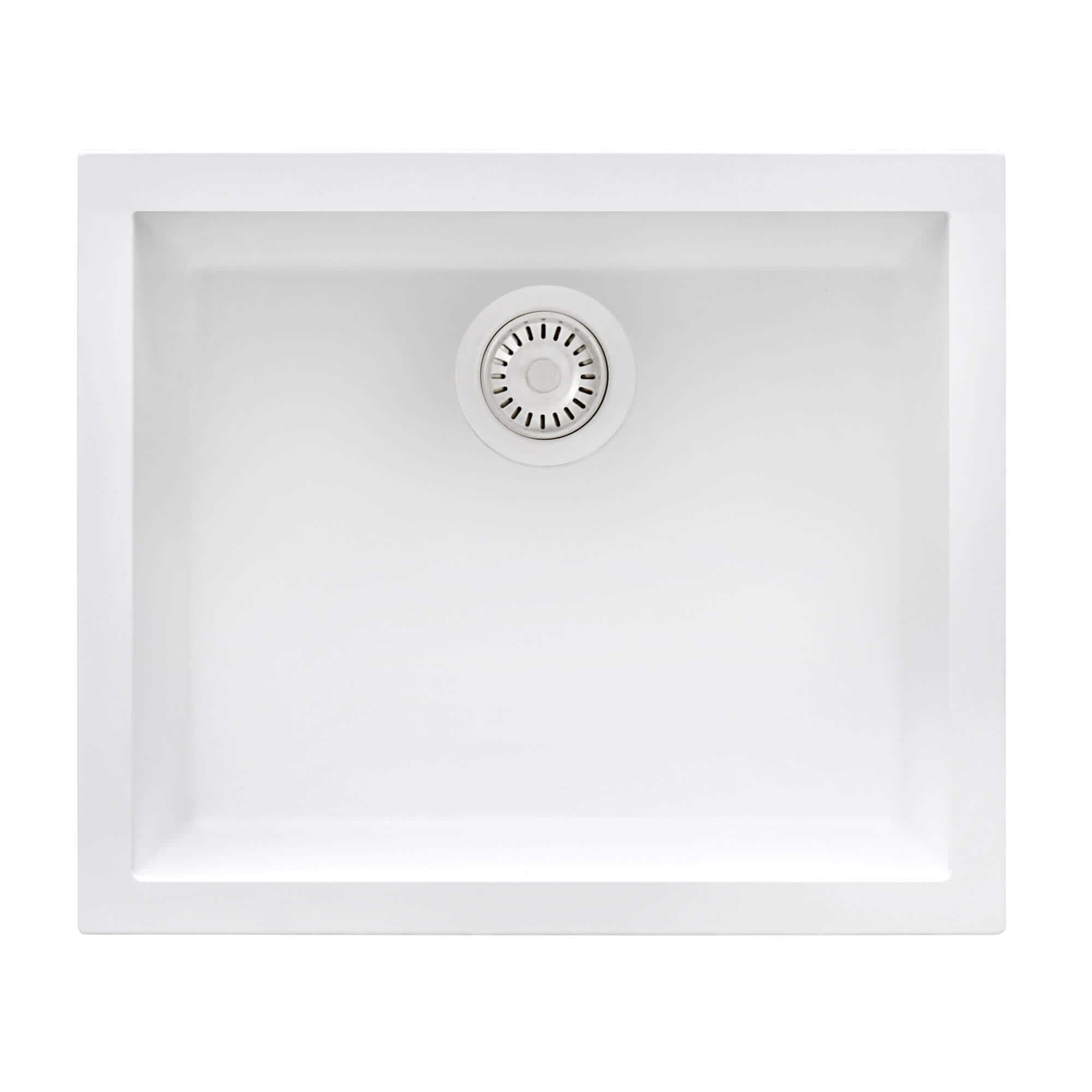 Ruvati epiGranite — Tarja de Cocina de 23 x 17 pulg en Granito Compuesto — Blanco Ártico — 1