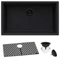 Ruvati epiGranite — Tarja de Cocina de 27 x 18 pulg en Granito Compuesto — Negro Medianoche