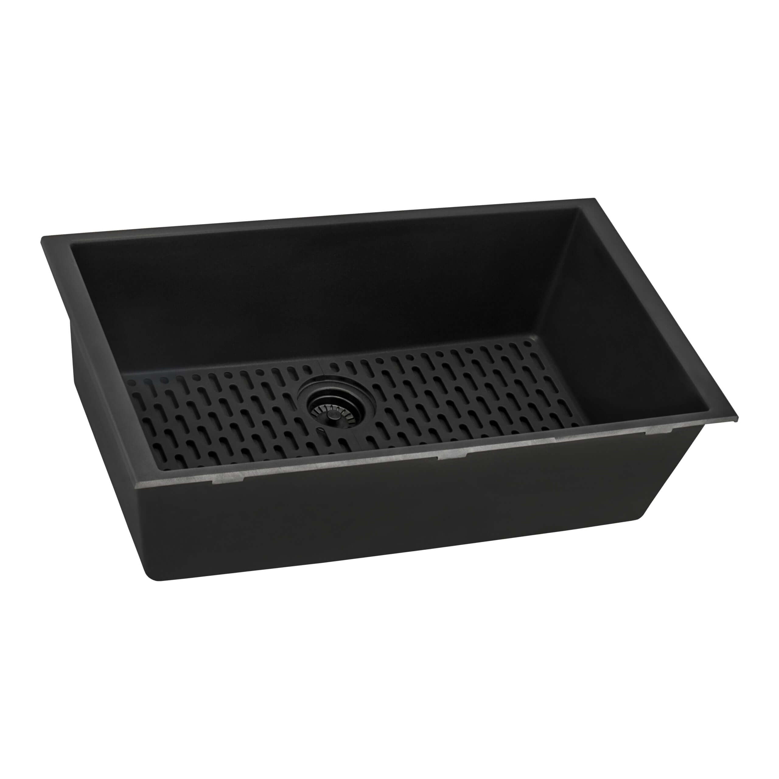 Ruvati epiGranite — Tarja de Cocina de 30 x 18 pulg en Granito Compuesto — Negro Medianoche — 2