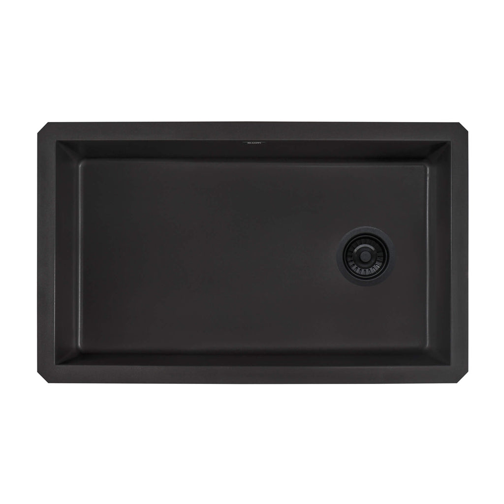 Ruvati epiGranite — Tarja de Cocina de 31 x 19 pulg en Granito Compuesto — Negro Medianoche