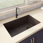 Ruvati epiGranite — Tarja de Cocina de 31 x 19 pulg en Granito Compuesto — Espresso
