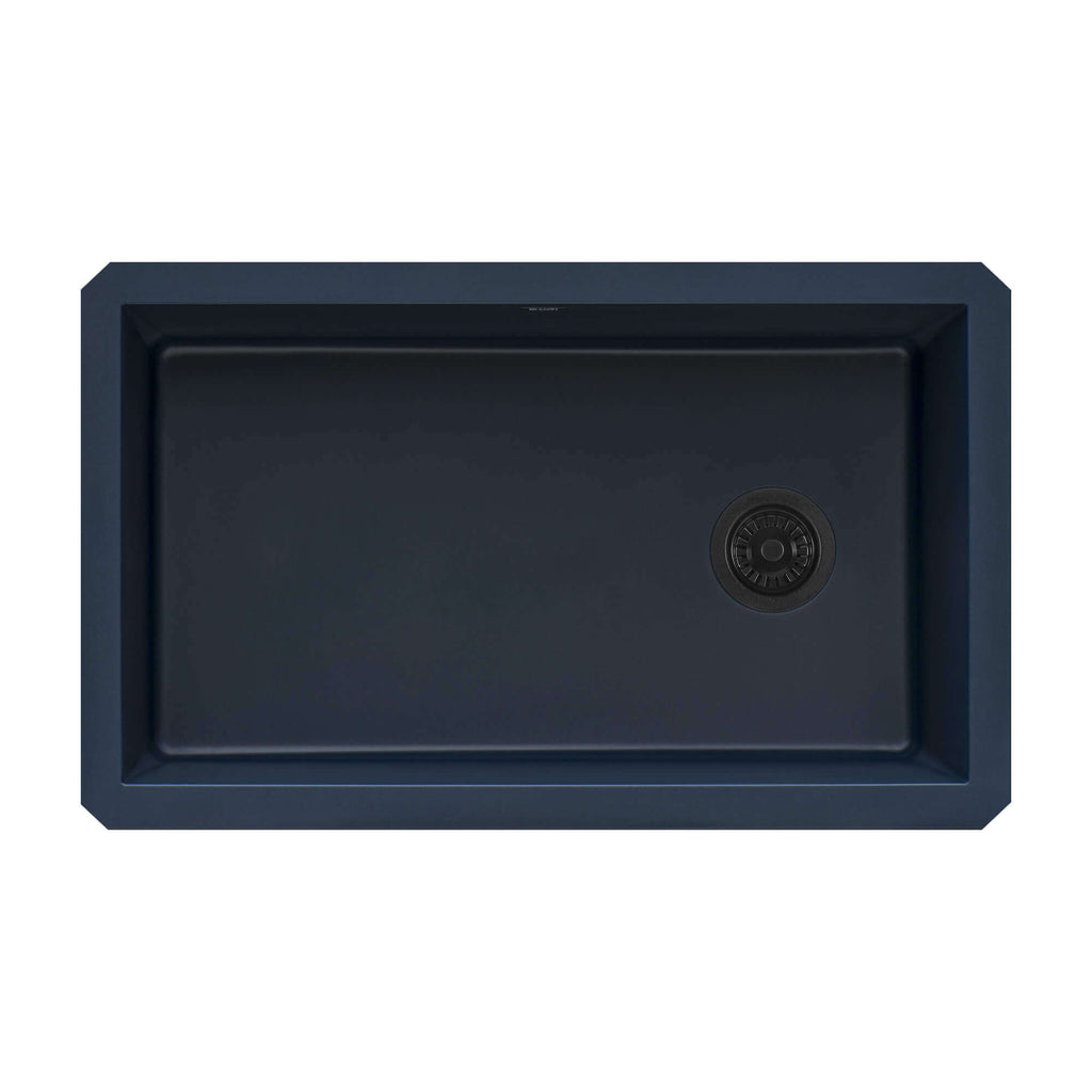 Ruvati epiGranite — Tarja de Cocina de 31 x 19 pulg en Granito Compuesto — Azul Catalina