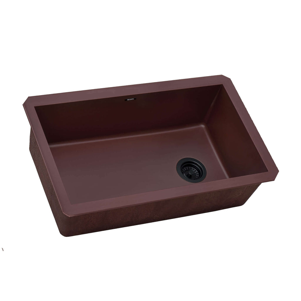 Ruvati epiGranite — Tarja de Cocina de 31 x 19 pulg en Granito Compuesto — Rojo Cornalina — 1