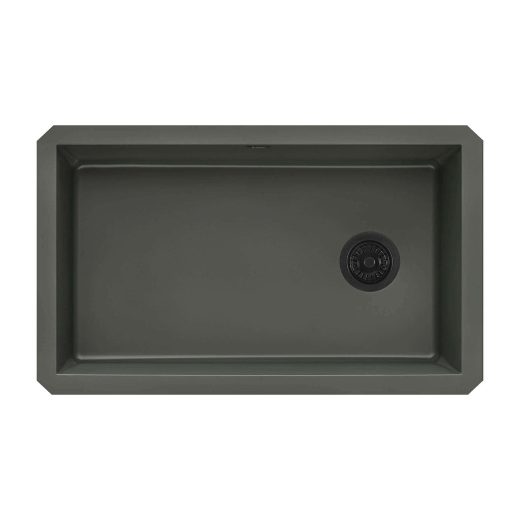 Ruvati epiGranite — Tarja de Cocina de 31 x 19 pulg en Granito Compuesto — Verde Enebro