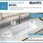 Ruvati epiGranite — Tarja de Cocina de 31 x 19 pulg en Granito Compuesto — Blanco Ártico — 2
