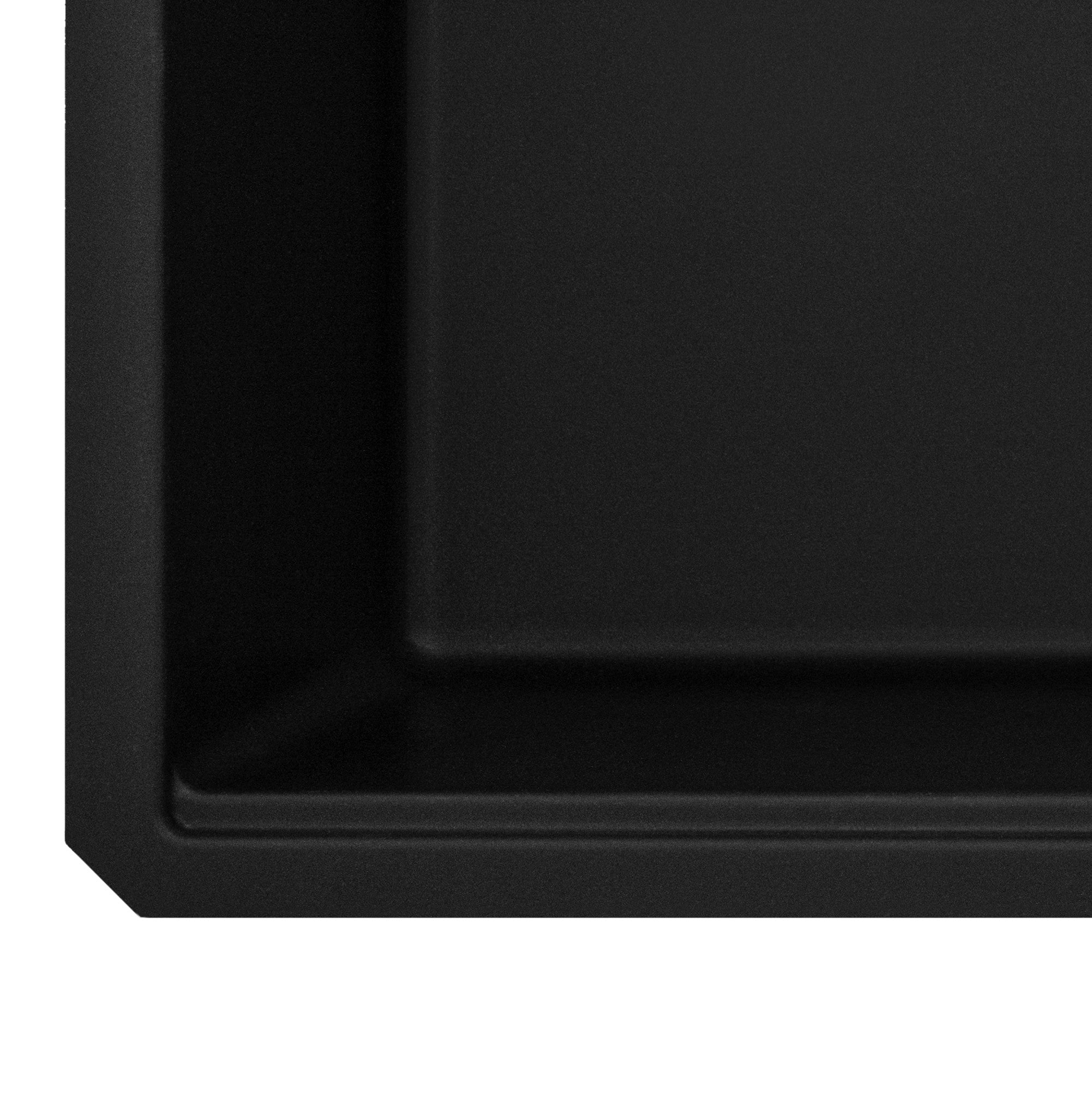 Ruvati epiGranite — Tarja de Cocina de 33 x 19 pulg en Granito Compuesto — Negro Medianoche — 3