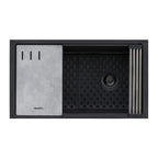 Ruvati epiStage — Tarja Workstation de Cocina en Granito Compuesto — Negro Mate — 1
