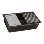 Ruvati epiStage — Tarja Workstation de Cocina en Granito Compuesto — Café