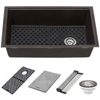 Ruvati epiStage — Tarja Workstation de Cocina en Granito Compuesto — Café — 1