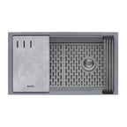Ruvati epiStage — Tarja Workstation de Cocina en Granito Compuesto — Gris Urbano — 1